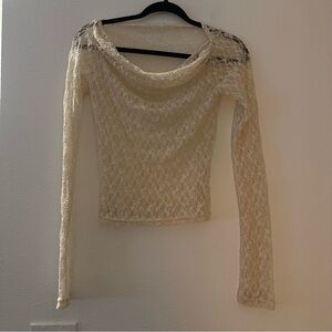 Cream Lace Long Sleeve Top